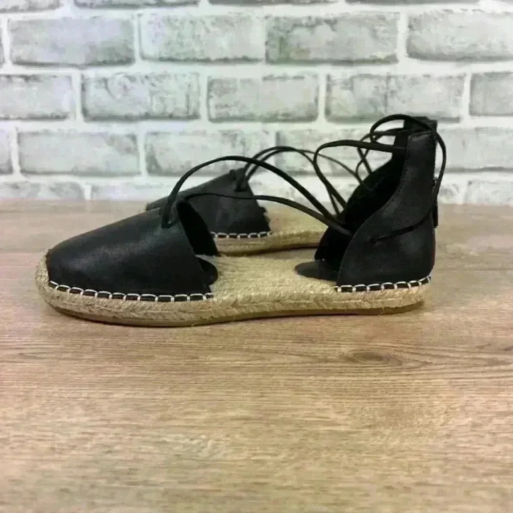 Eileen fisher lace espadrille‎ black leather